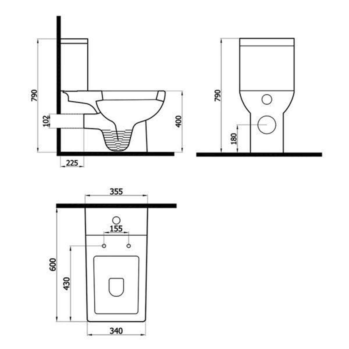 Newarc Power Duvara Sıfır Klozet Siyah + Rezervuar + İç Takım + Siyah Kapak 4822B küçük görsel