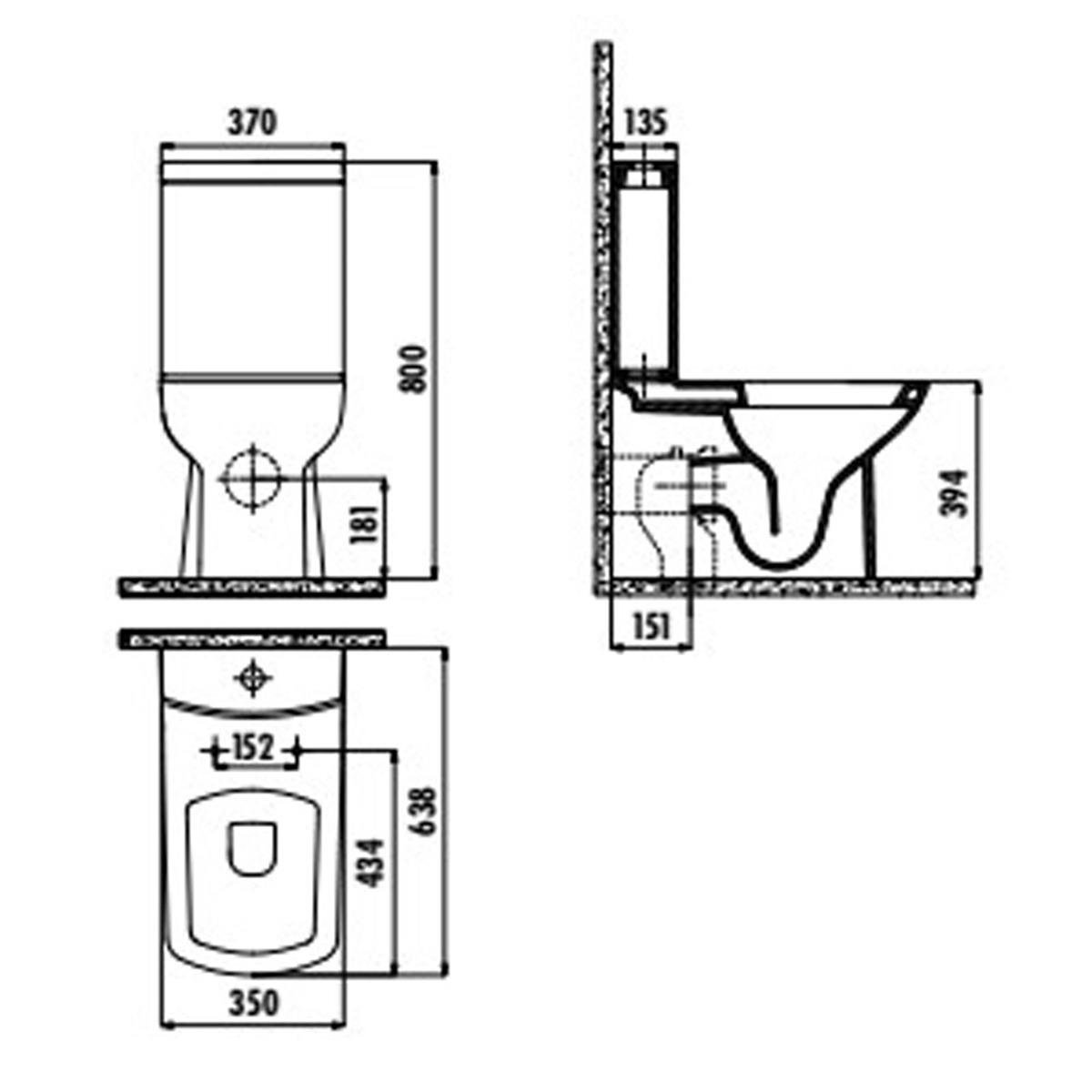 Creavit Lara Duvara Dayalı Klozet Seti küçük görsel