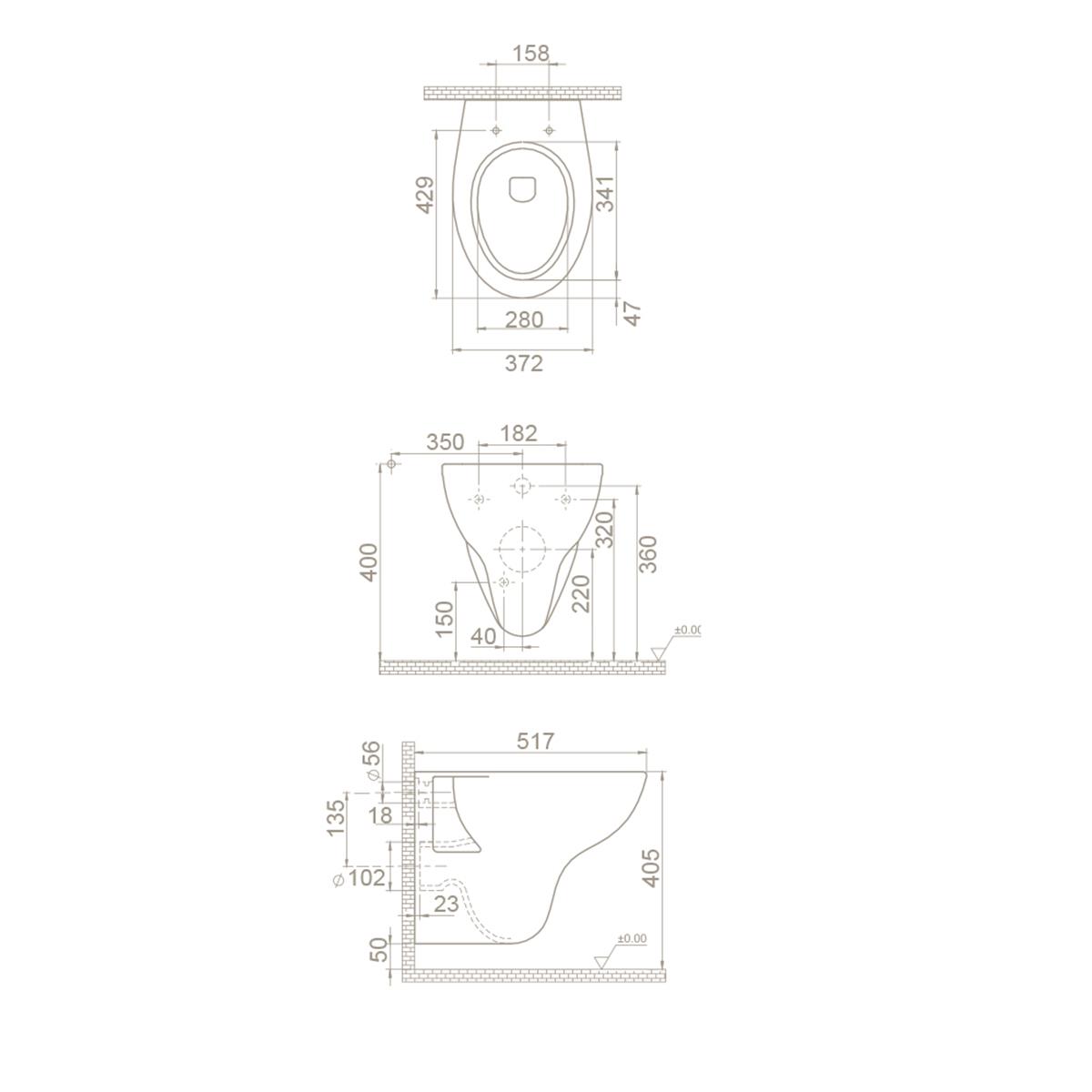 Turkuaz Lila Asma Klozet + Pp Yavaş Kapanan Kapak SET018007 küçük görsel