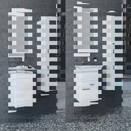 Aquanil Monaco 65 Cm Banyo Dolabı - Beyaz görseli