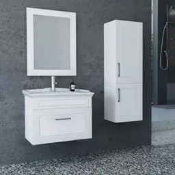 Aquanil Monaco 65 Cm Banyo Dolabı - Beyaz görseli