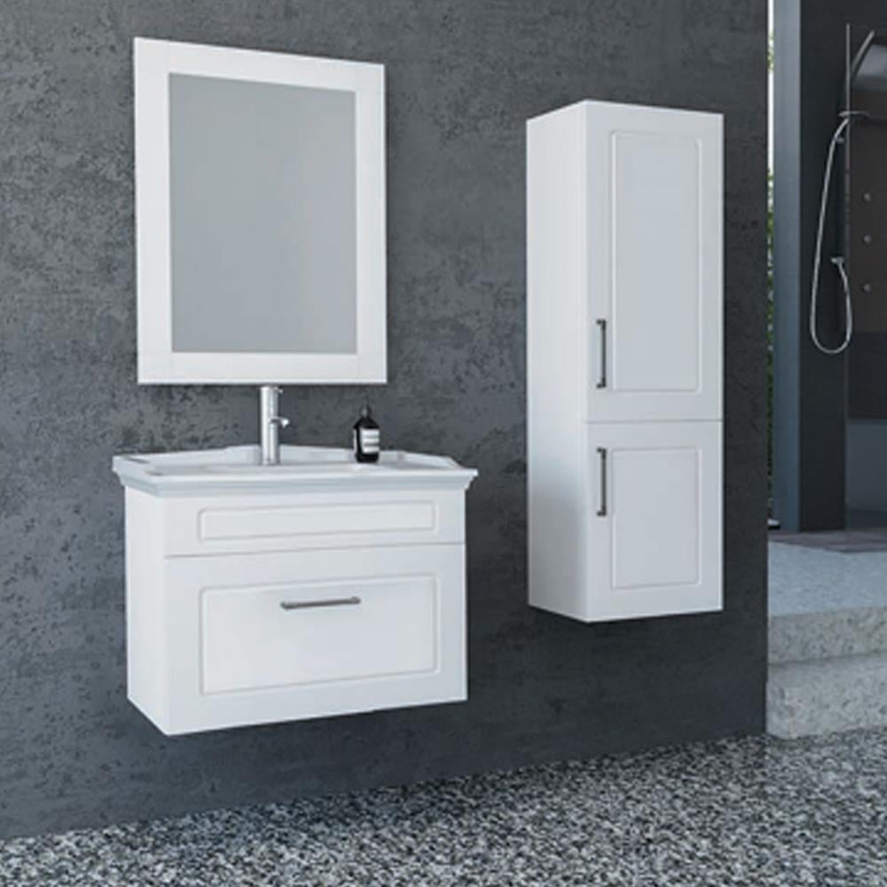 Aquanil Monaco 65 Cm Banyo Dolabı - Beyaz küçük görsel