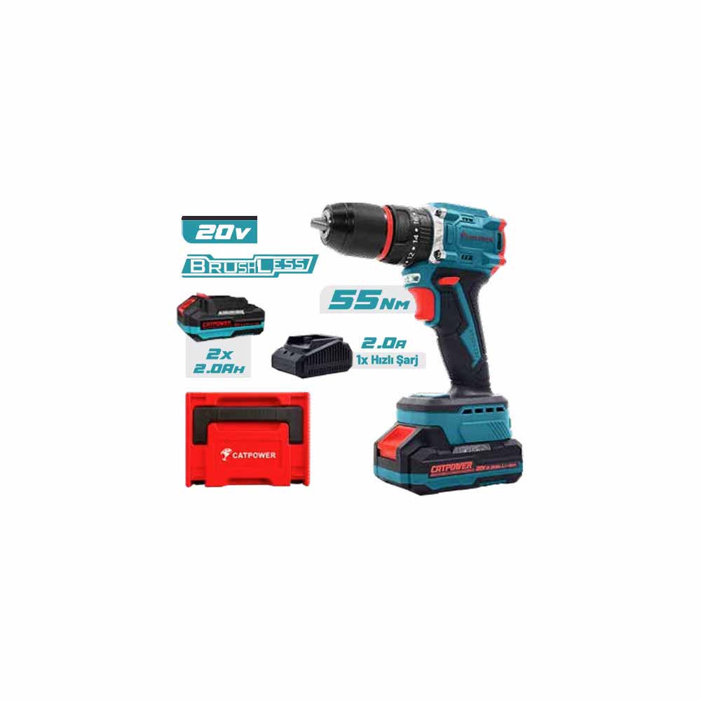 Catpower 4213 Set Akülü Darbeli Vidalama Kömürsüz 20V 2X2.0Ah küçük görsel