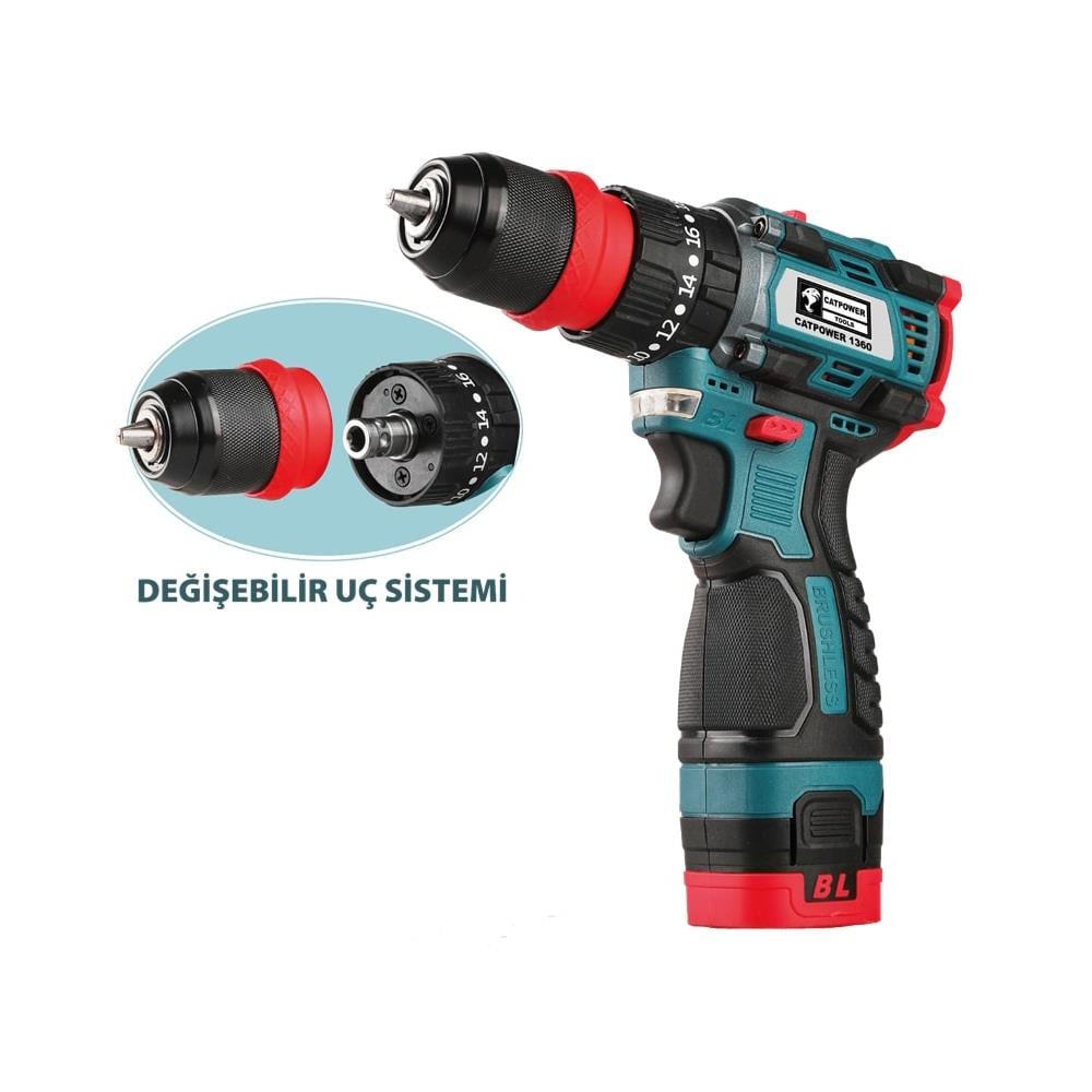 Catpower 1350 Li-ion 20V Çift Akülü Vidalama Kömürsüz küçük görsel