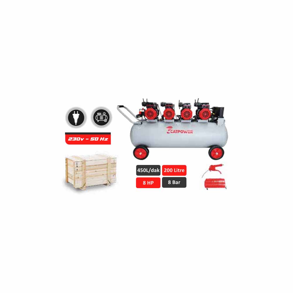 Catpower 1202 Kompresör Yağsız 8 Hp 200 Lt küçük görsel