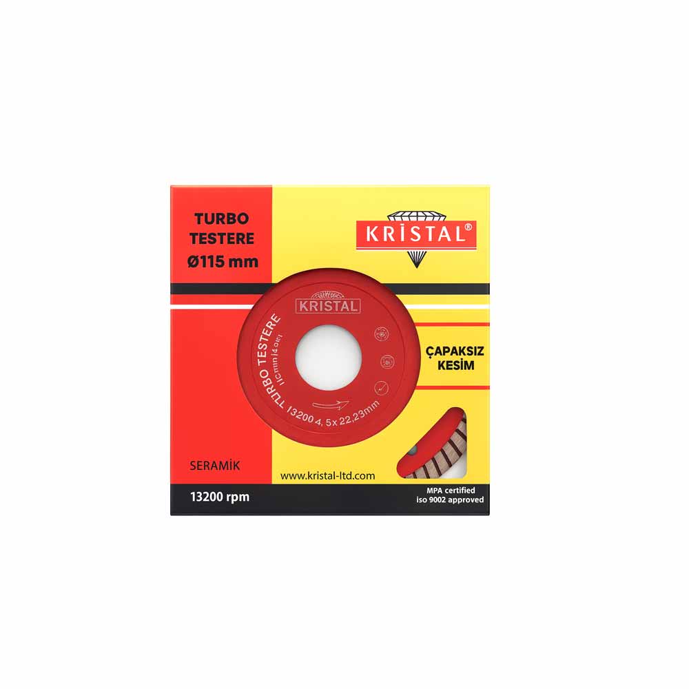 Kristal Turbo Kanallı Elmas Testere 115Mm küçük görsel