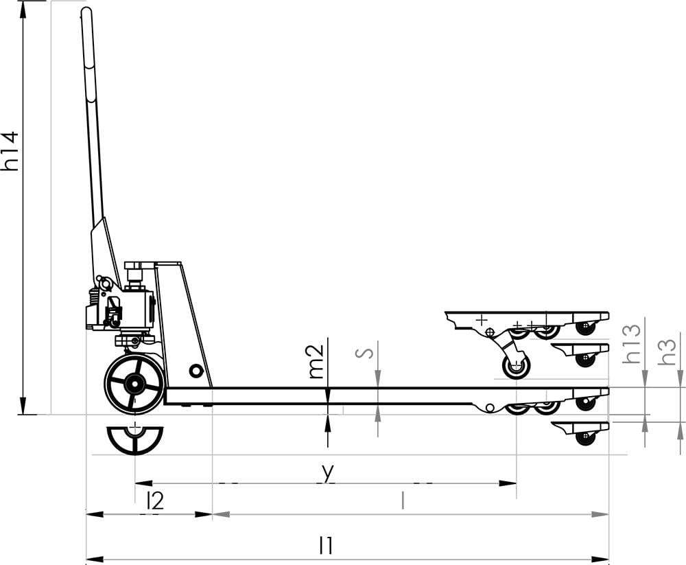 Daima DPT-L150 2 Ton 150 Cm Döküm Pompa Uzun Transpalet küçük görsel