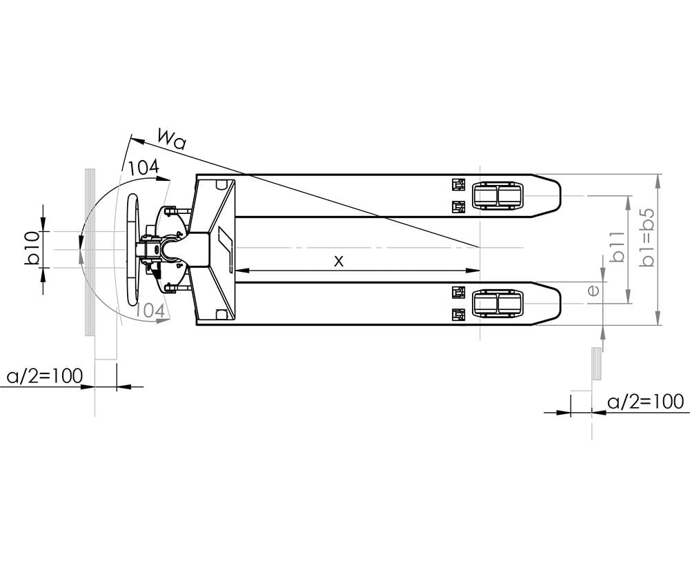 Daima DPT-L150 2 Ton 150 Cm Döküm Pompa Uzun Transpalet küçük görsel