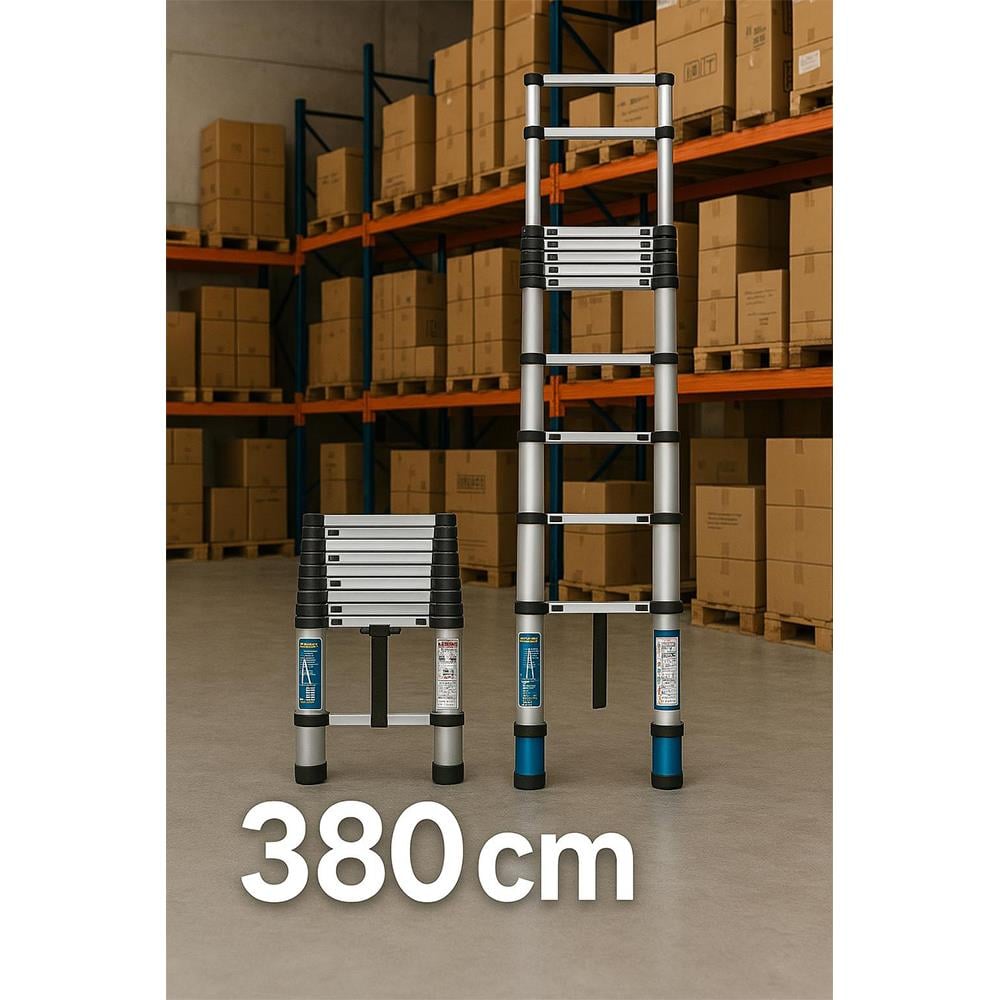 Master Alüminyum Teleskopik Merdiven 380 cm 13 Basamak küçük görsel