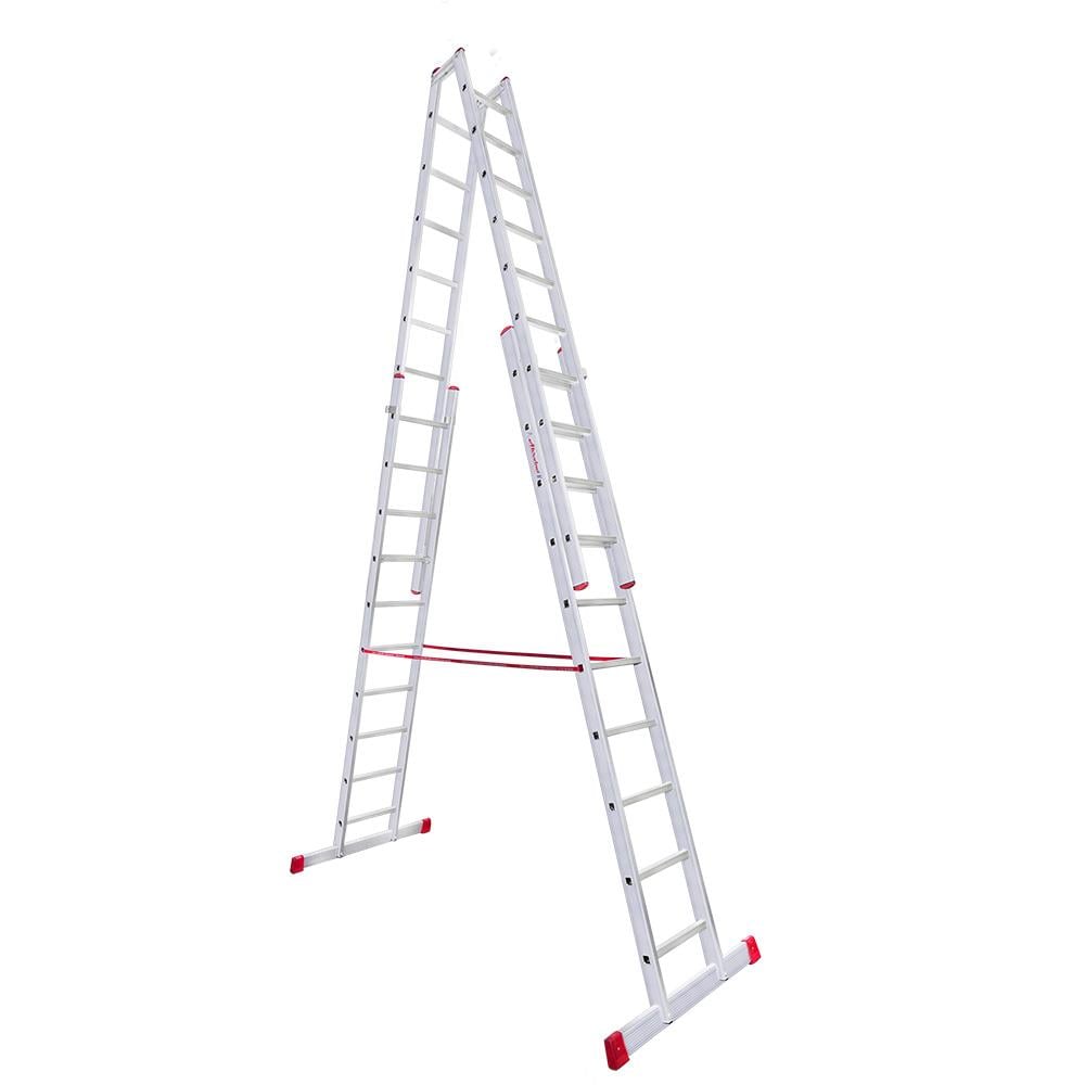 Akrobat A Tipi Çift Sürgülü Alüminyum Merdiven 2X350 Cm küçük görsel