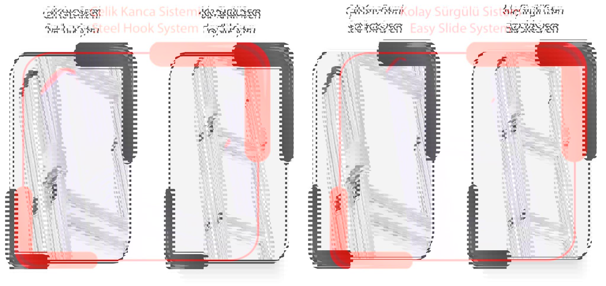 Akrobat 7+7 Çift Çıkışlı Alüminyum Merdiven küçük görsel