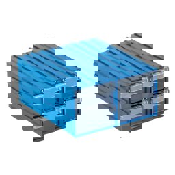 Sembol Plastik Çekmeceli Kutu 300 110x122x58mm Mavi-Şeffaf görseli