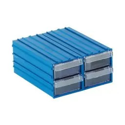 Sembol Plastik Çekmeceli Kutu 300 110x122x58mm Mavi-Şeffaf görseli