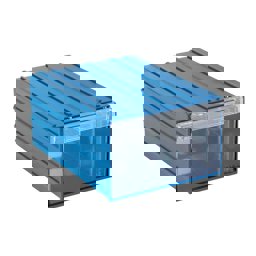 Sembol Plastik Çekmeceli Kutu 140 136x230x96mm Mavi-Şeffaf küçük görsel