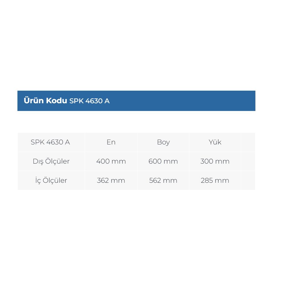 Sembol Spk 4630 A Delikli Sanayi Tipi Kasa Gri 400X600X300Mm küçük görsel