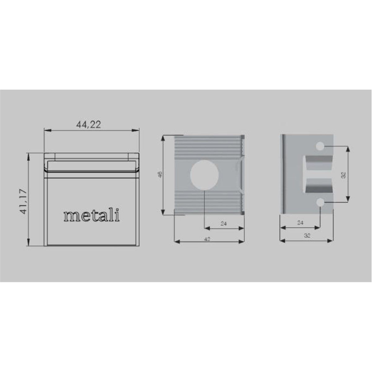 Metali Büyük Dolap Askı Elemanı Beyaz 1009 küçük görsel