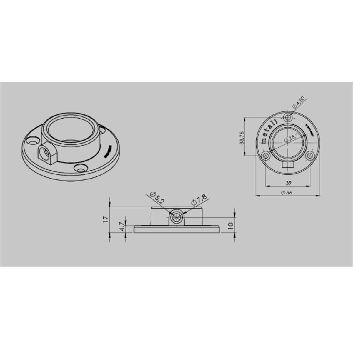 Metali Yuvarlak Flanş 2'Li 4003 küçük görsel