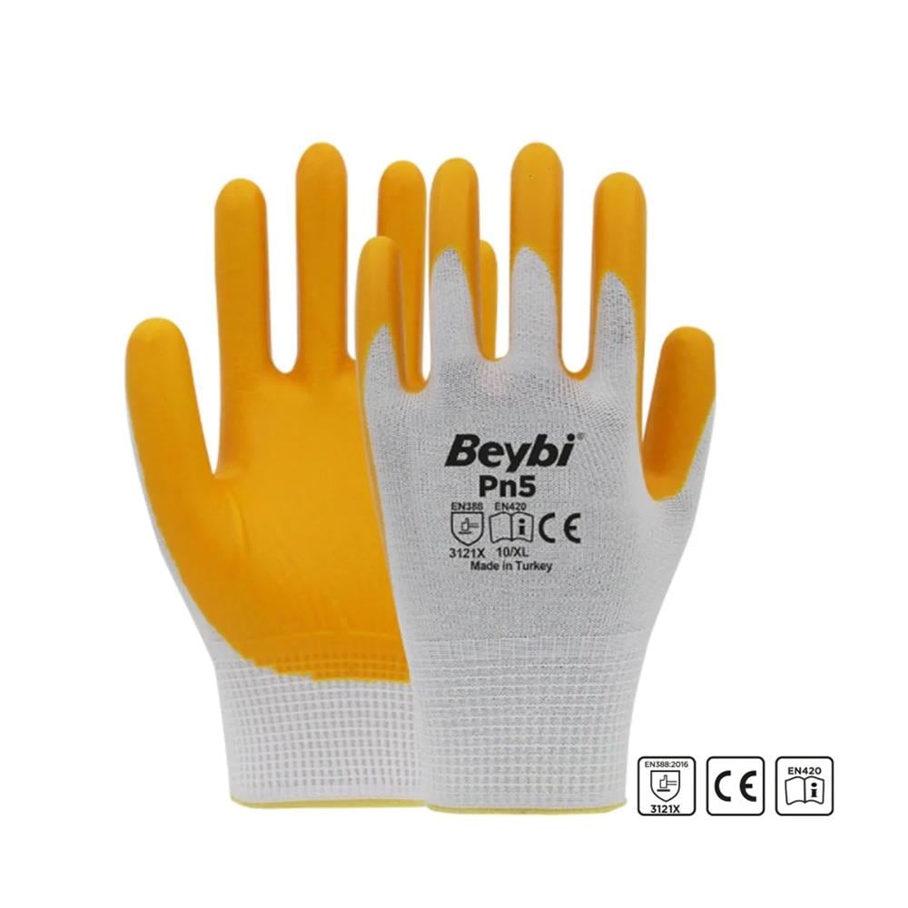 Beybi PN3 Sarı Nitril İş Eldiveni 10'' küçük görsel