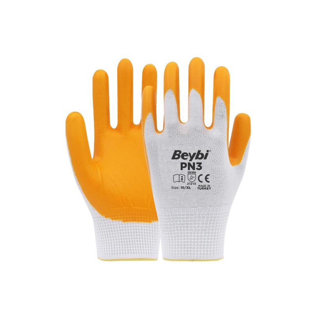 Beybi PN3 Sarı Nitril İş Eldiveni 10'' küçük görsel