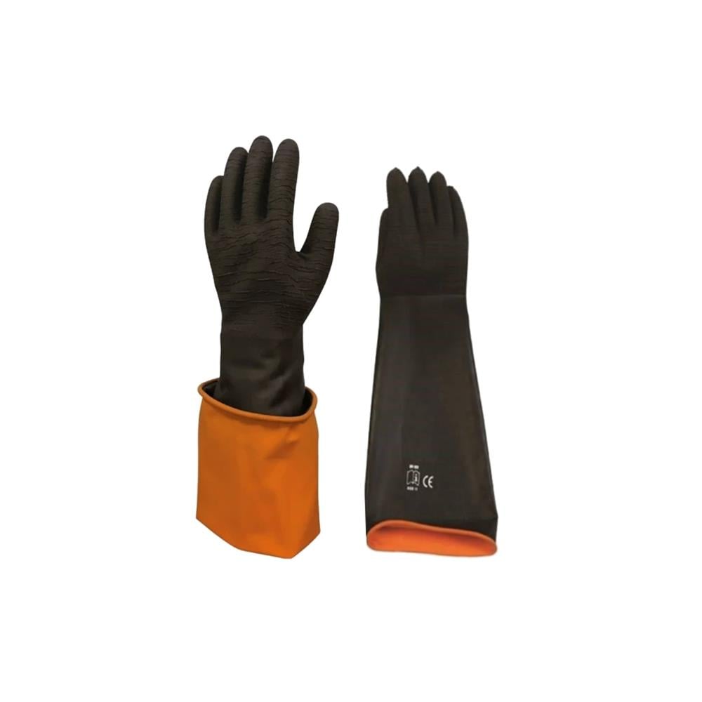 Bay-El Kokusuz Pütürlü Uzun Kauçuk Asit Eldiveni 45Cm Xl El450 küçük görsel