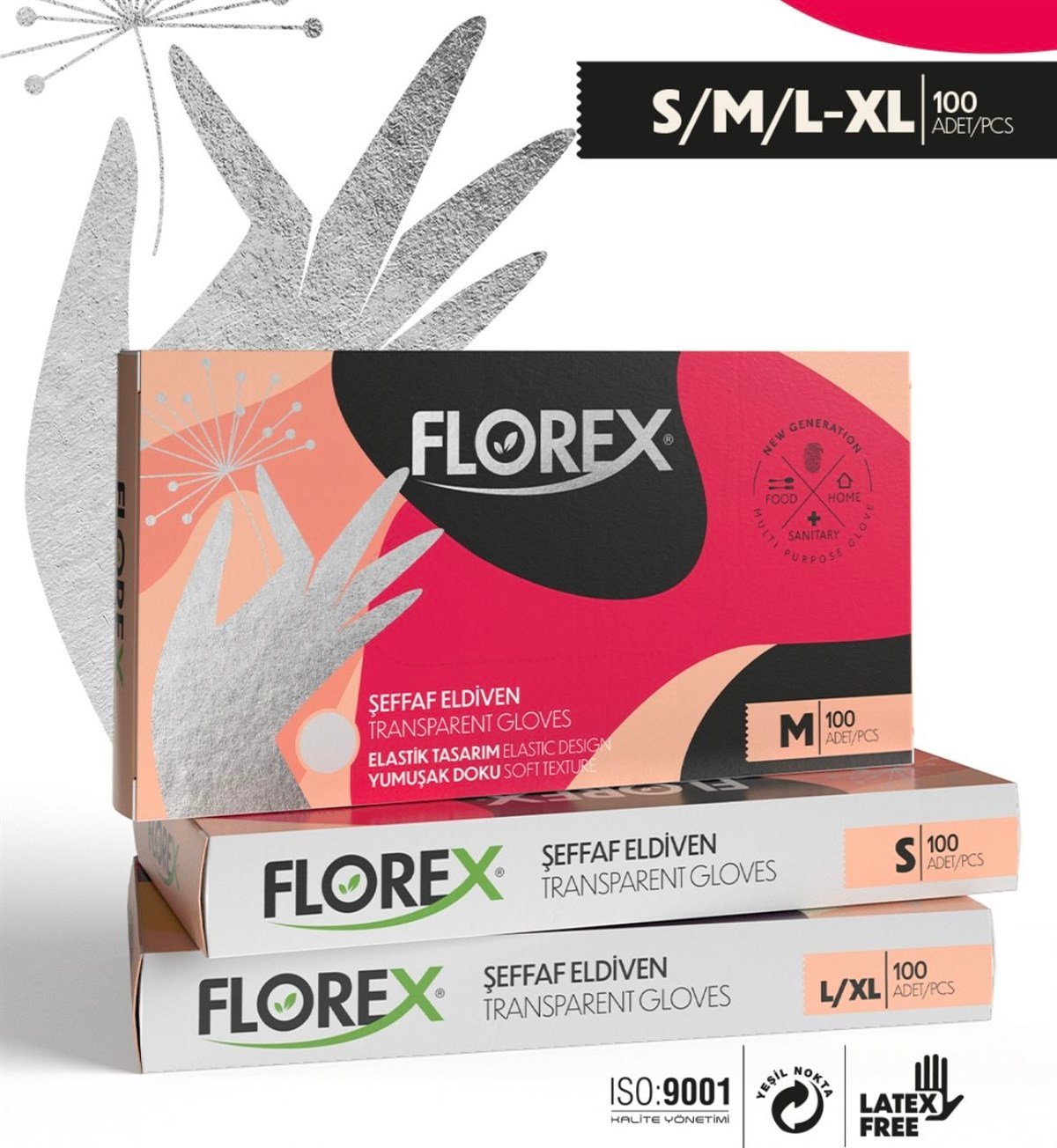 Florex Eldiven Şeffaf 100'lü Paket küçük görsel