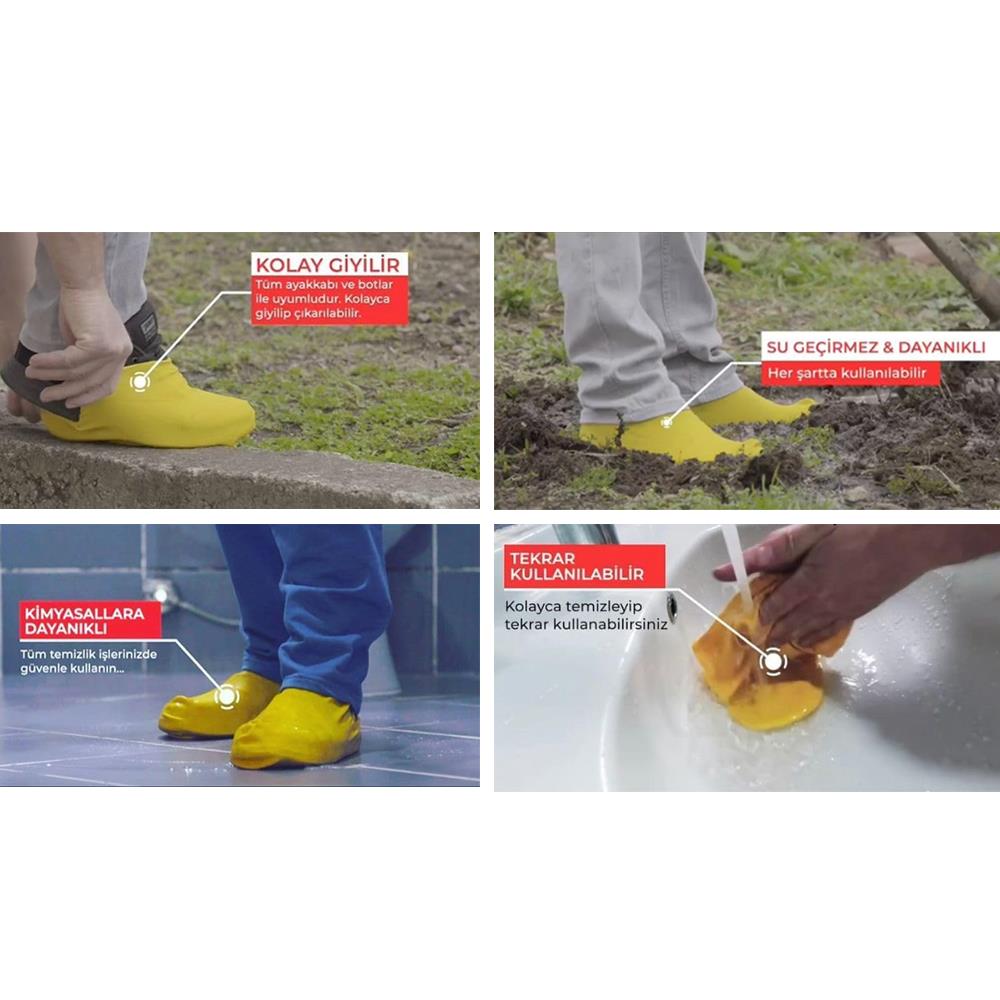 Latekstil Ayakkabı Koruyucusu Sarı L Beden (40-46) küçük görsel