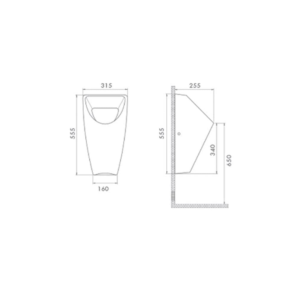 Turkuaz City Pisuvar Üstten Su Girişli 005800-U küçük görsel