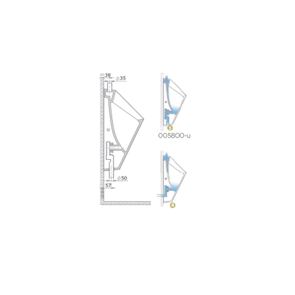 Turkuaz City Pisuvar Üstten Su Girişli 005800-U küçük görsel