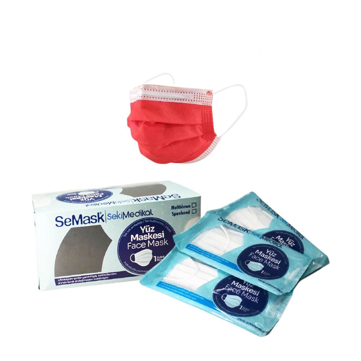 Semask Full Ultrasonic Meltblownlu Telli Cerrahi Yüz Maskesi Tekli Paketli - 25 Adet Sarı küçük görsel
