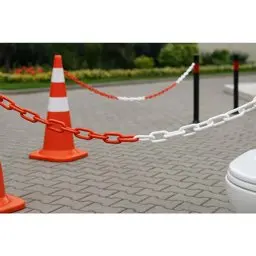 Plastik Zincir Kırmızı Beyaz 6mm (mt) görseli