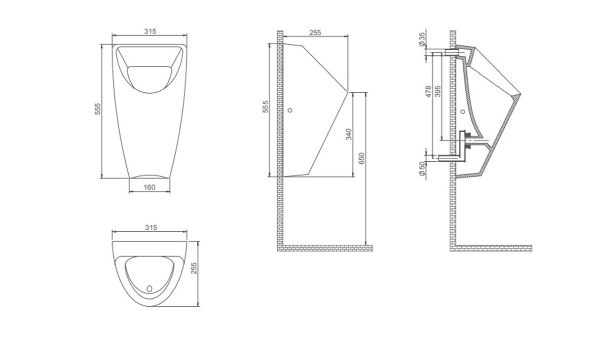Turkuaz City Pisuvar Arkadan Su Girişli 005800 küçük görsel
