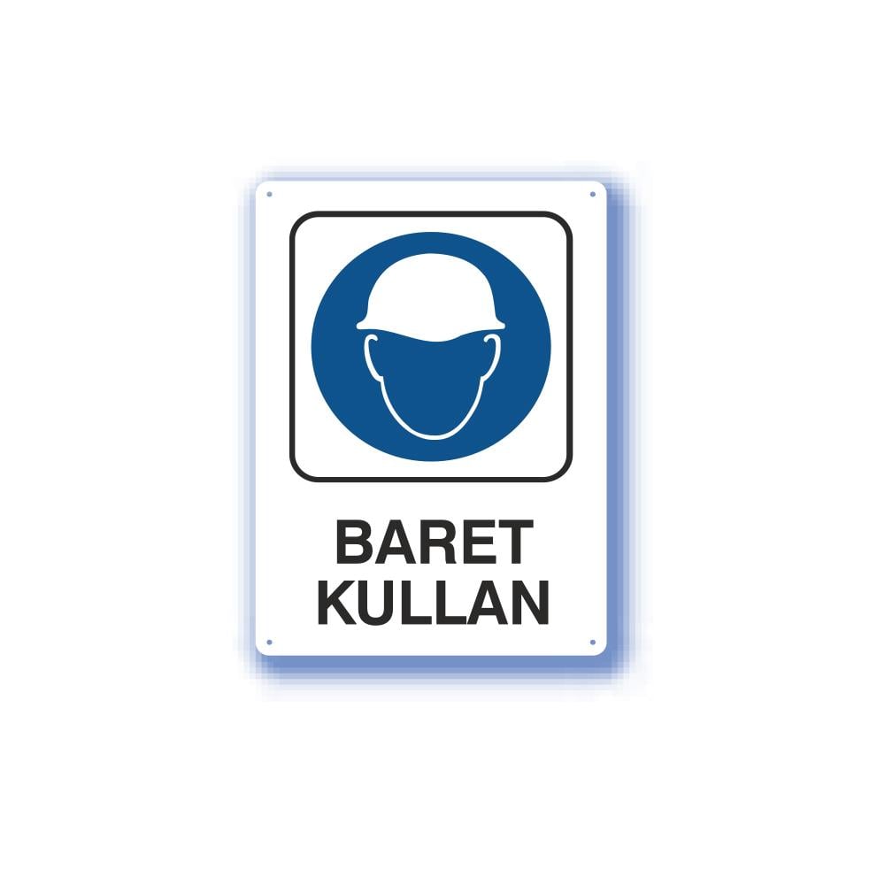 Metal İş Güvenliği Uyarı Levhası - Baret Kullan 25,5X36 Cm 551817 küçük görsel