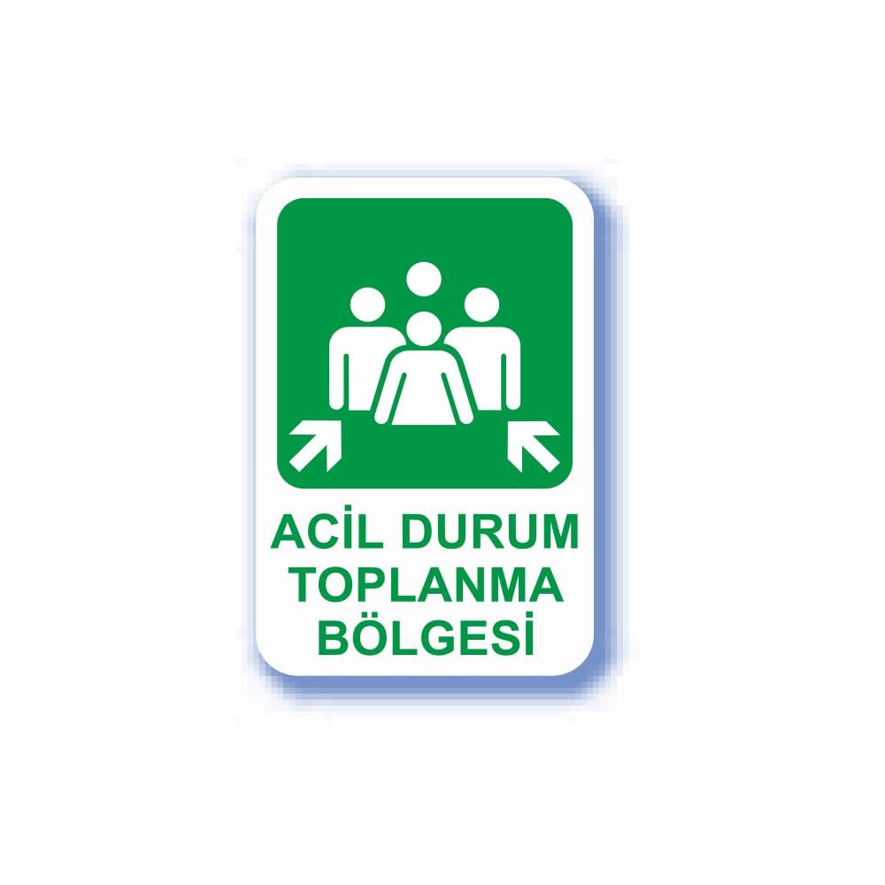 Pvc İş Güvenliği Uyarı Levhası - Acil Durum Toplanma Bölgesi 16X24 Cm 552531 küçük görsel