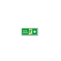 Karanlıkta Işıldayan Pvc Uyarı Levhası - Çıkış Devam 11,5X25 Cm 552586 görseli