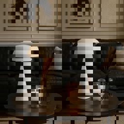 Forlife Porcini Dekoratif Şarjlı Masa Lambası Krem Fl-8086 küçük görsel