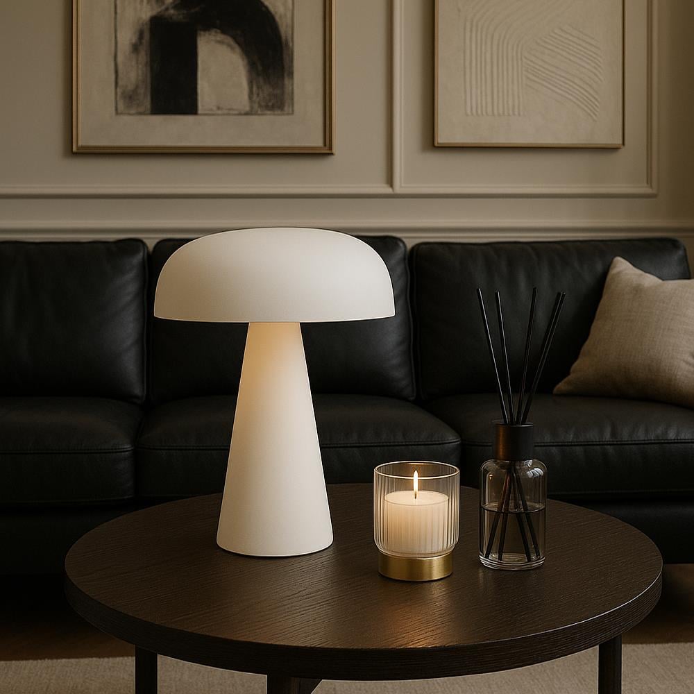 Forlife Porcini Dekoratif Şarjlı Masa Lambası Krem Fl-8086 küçük görsel