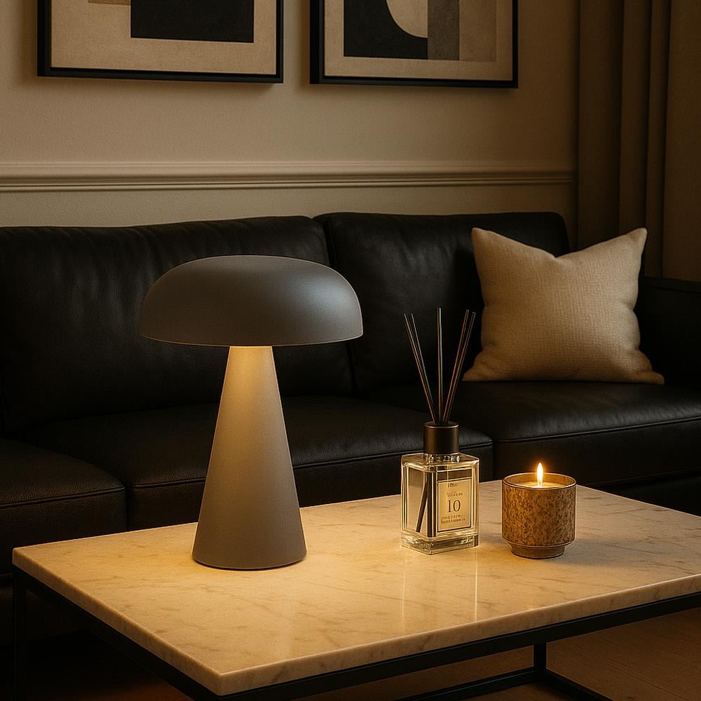 Forlife Porcini Dekoratif Şarjlı Masa Lambası Krem Fl-8086 küçük görsel