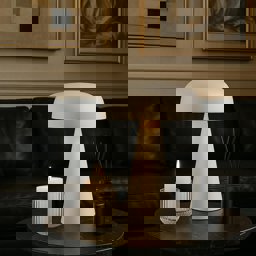 Forlife Porcini Dekoratif Şarjlı Masa Lambası Krem Fl-8086 küçük görsel