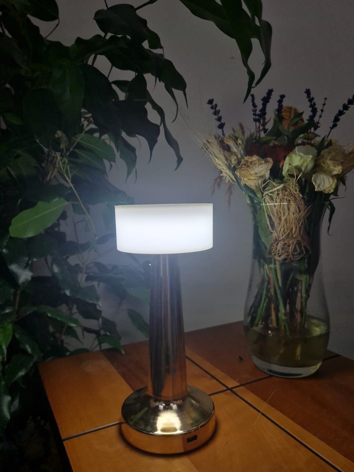 Forlife Şarjlı Led Masa Lambası ve Abajur Bakır Fl-8060 küçük görsel