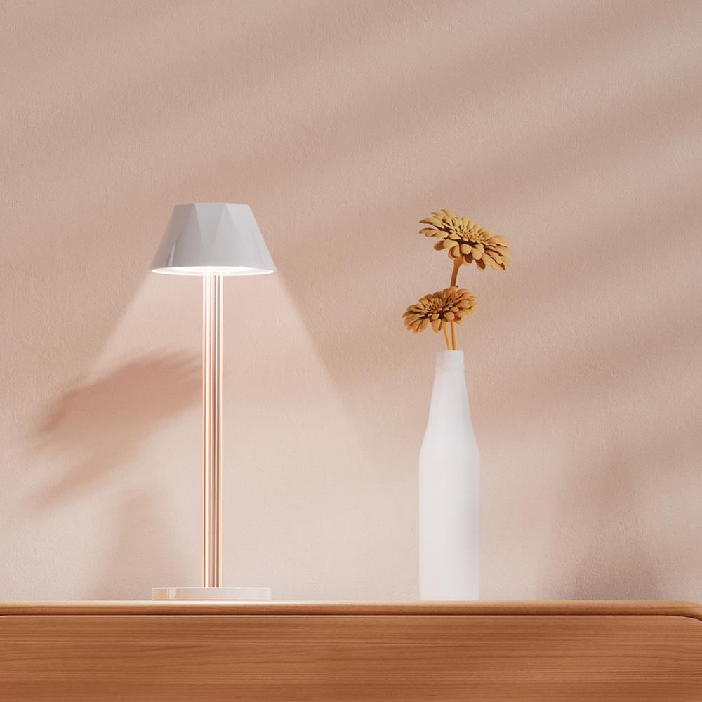 Forlife Dekoratif Şarjlı Masa Lambası Beyaz Fl-8092 küçük görsel