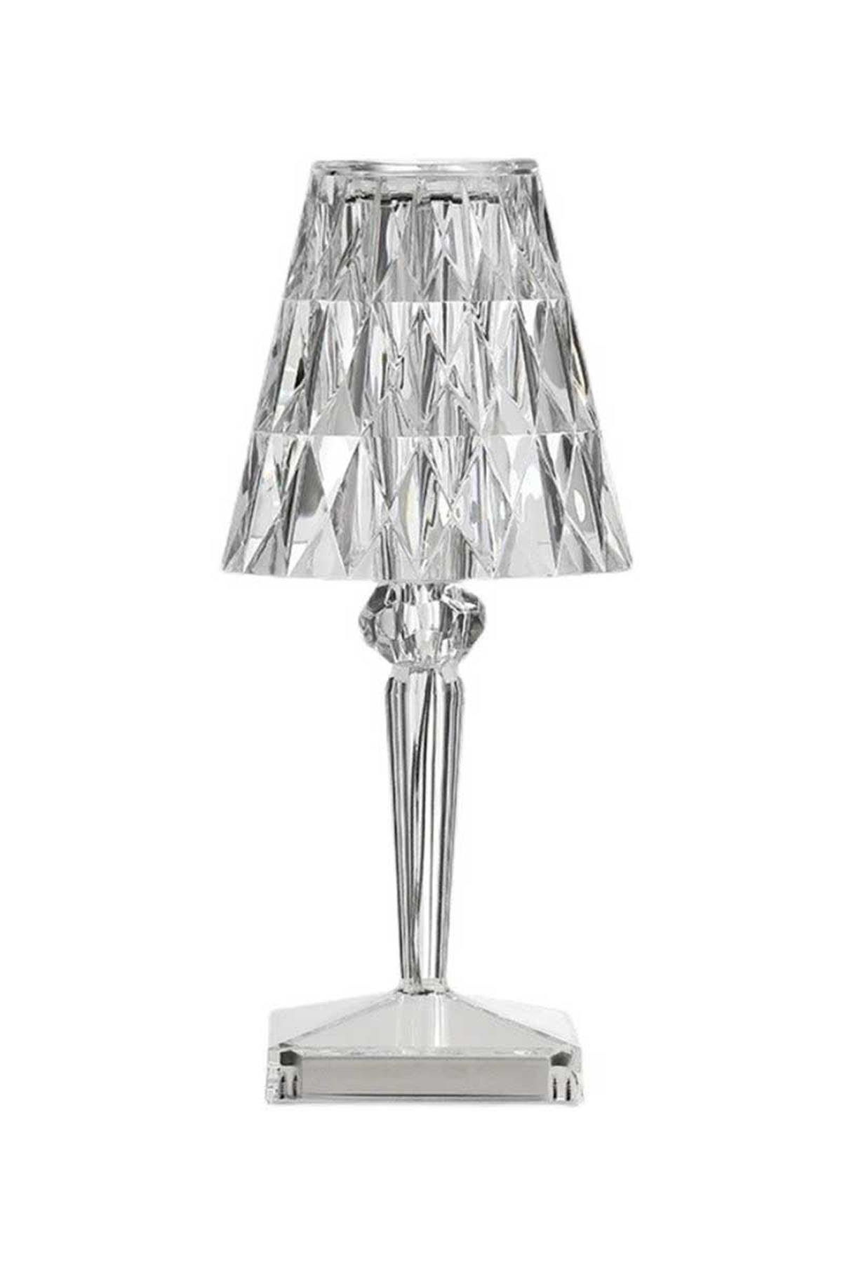 Forlife Kristal Şarjlı Led Masa Lambası ve Abajur Fl-8074 küçük görsel