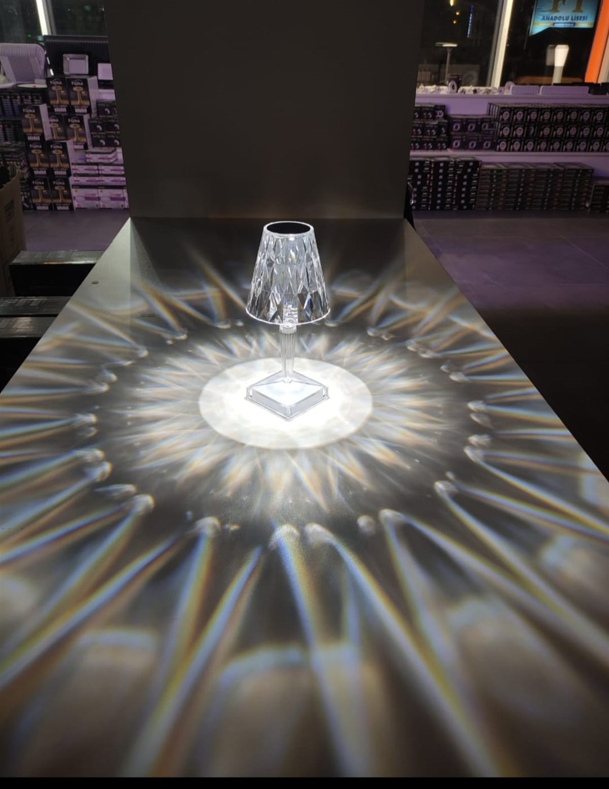 Forlife Kristal Şarjlı Led Masa Lambası ve Abajur Fl-8074 küçük görsel