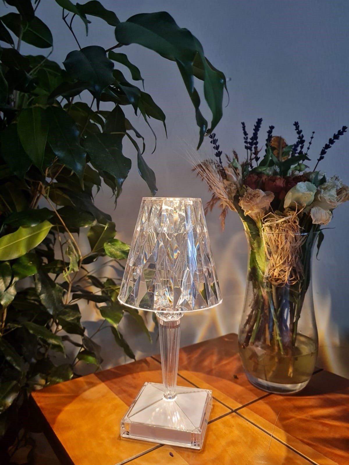 Forlife Kristal Şarjlı Led Masa Lambası ve Abajur Fl-8074 küçük görsel