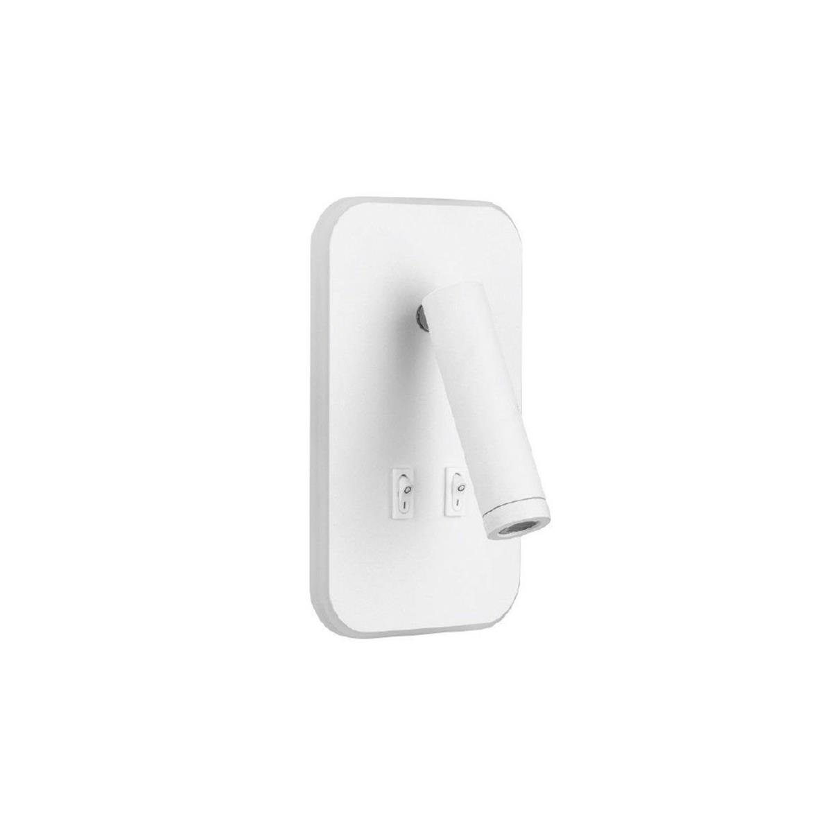 Forlife 13W Beyaz Kasa Çift Fonksiyonlu Yatak Başı Armatür Aplik 3200k Gün Işığı FL-2298 B küçük görsel