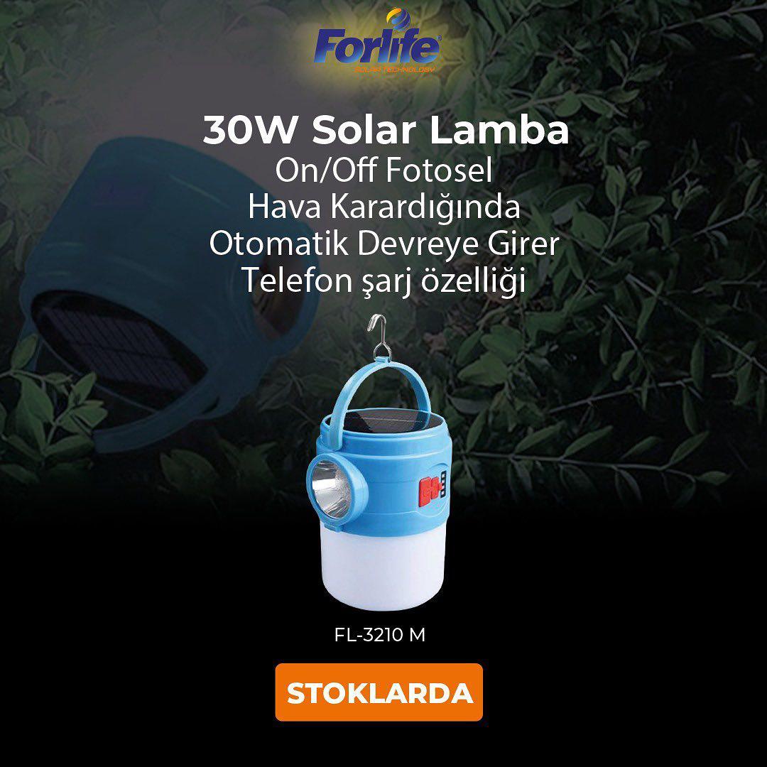 Forlife Solar Kamp Feneri ve Işıldak 30W Fl-3210 Y küçük görsel