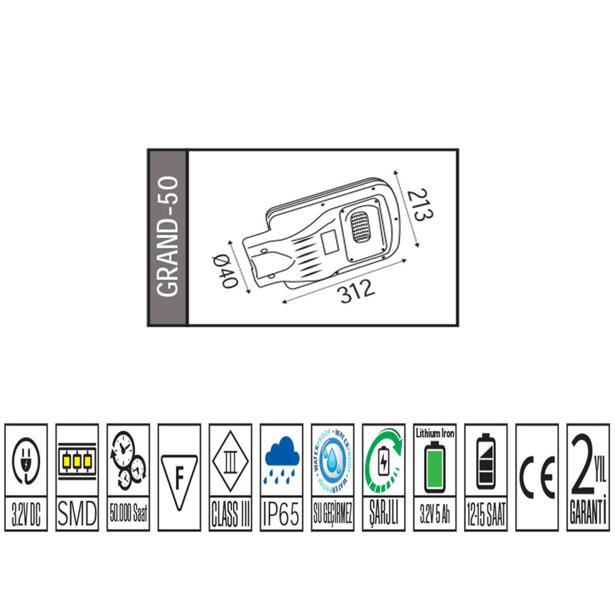 Horoz Grand 900w Led Solar Sokak Armatürü 6400k Beyaz Işık küçük görsel