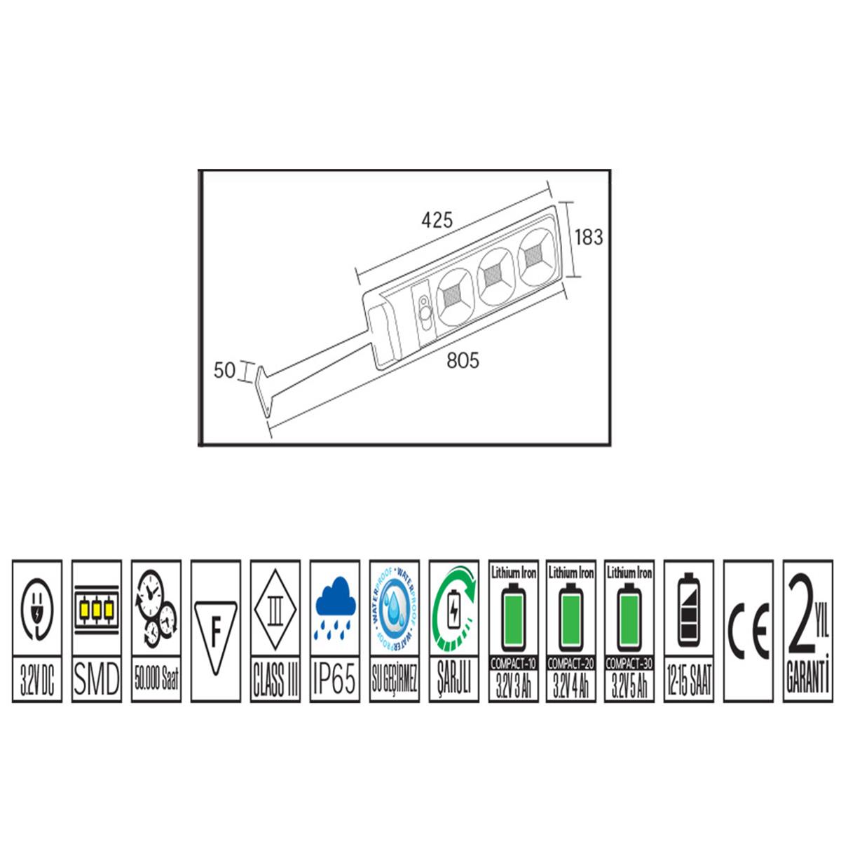 Horoz Grand 900w Led Solar Sokak Armatürü 6400k Beyaz Işık küçük görsel