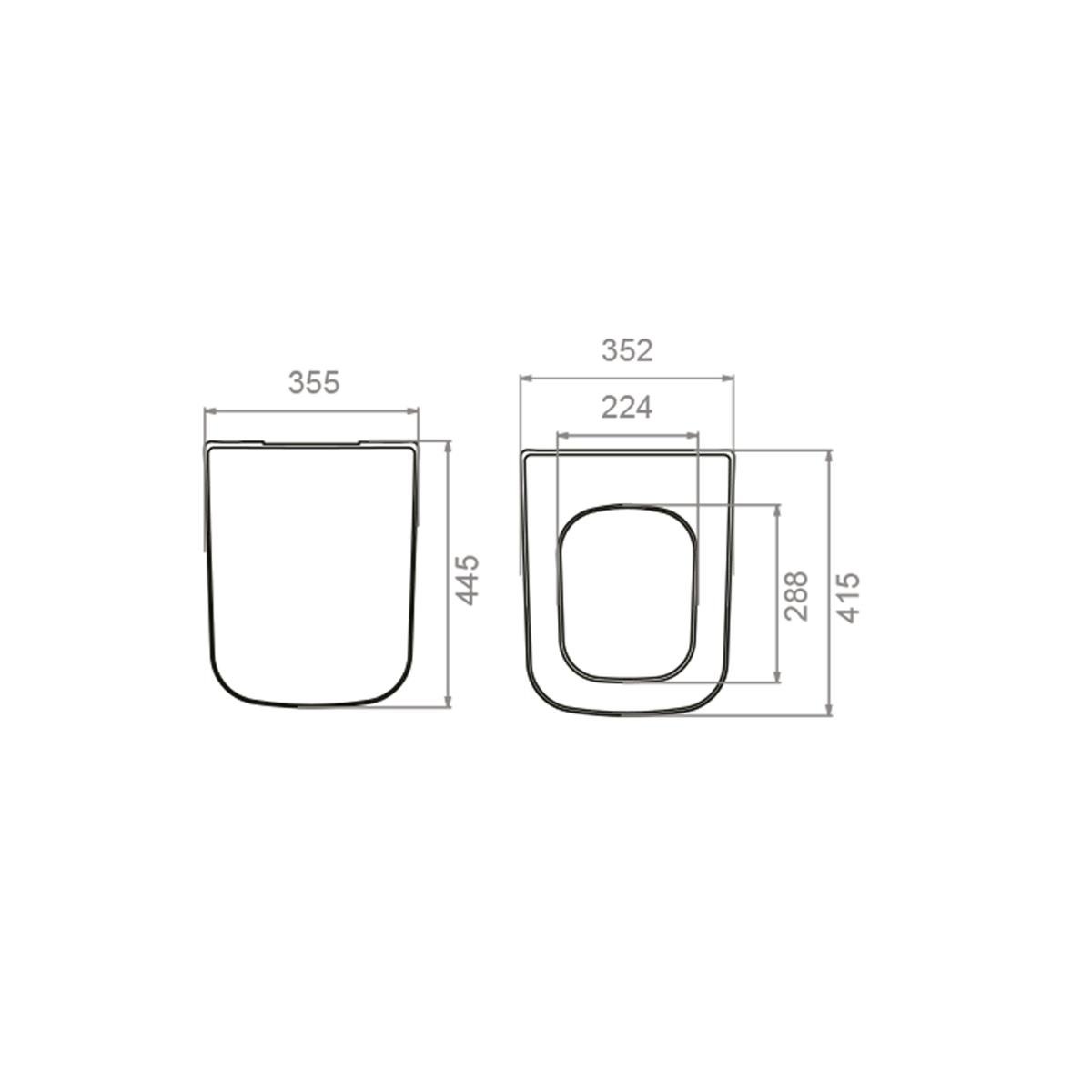 Turkuaz Bella 48 Slim Yavaş Kapanan Çek-Çıkar Klozer Kapağı (Pp) 9Sc1653S02 küçük görsel