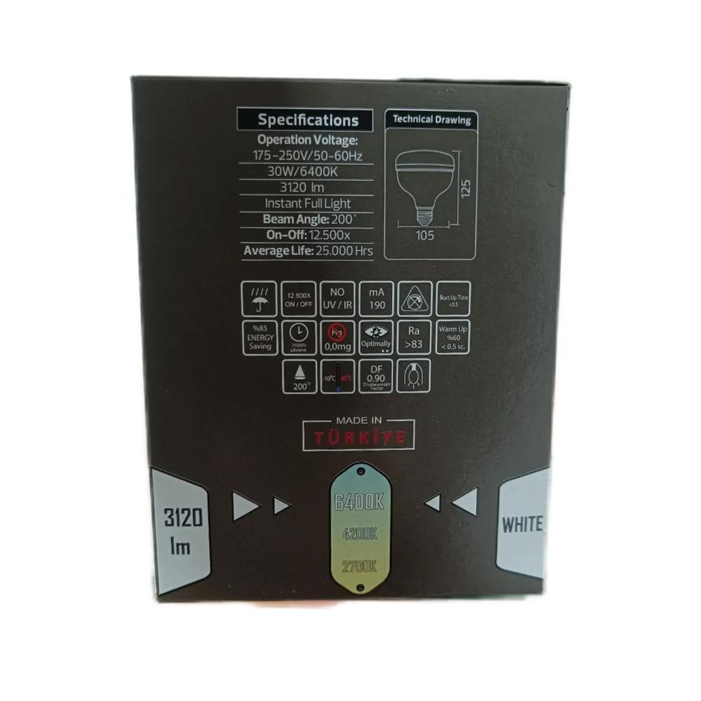 Horoz Crystal 30W Led Torch Ampul E27 6500K Beyaz küçük görsel