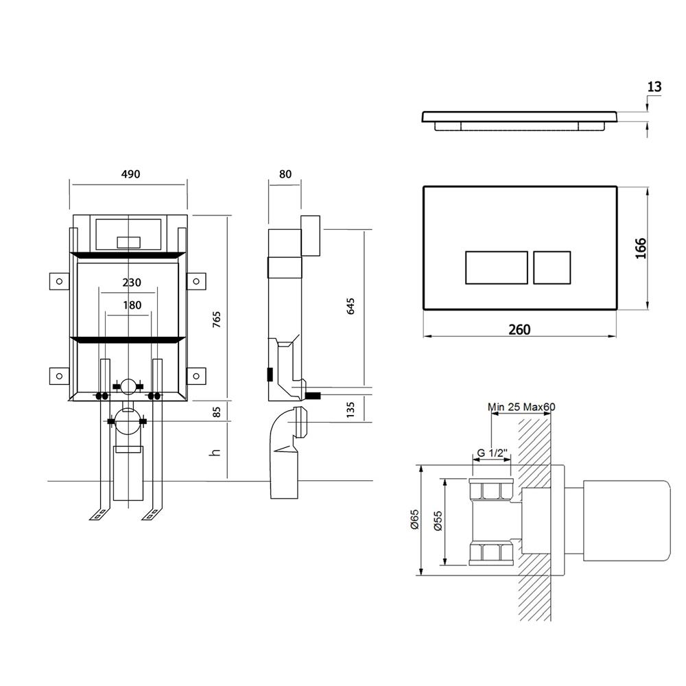Newarc Gömme Rezervuar 3'Lü Ekonomik Set küçük görsel